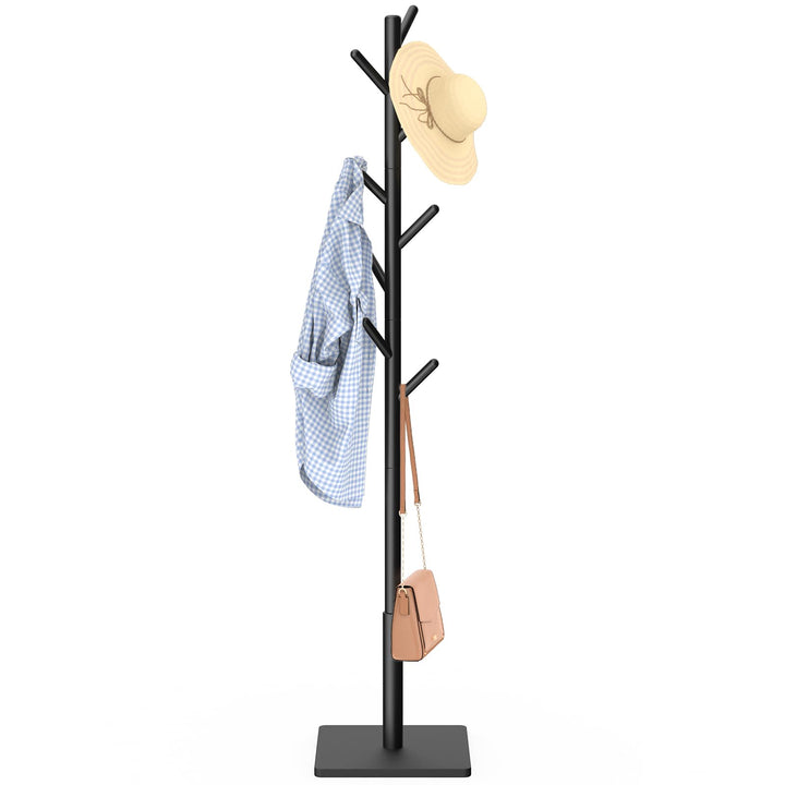 Garderobenständer Massivholz höhenverstellbar schwarz 30x180cm