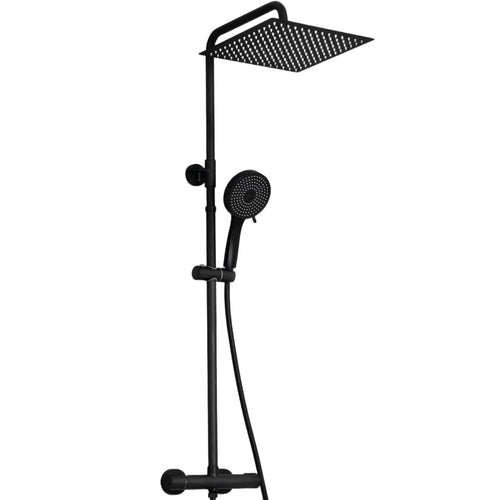 Duschsystem Schwarz Thermostat 30cm Regendusche 5 Strahlarten