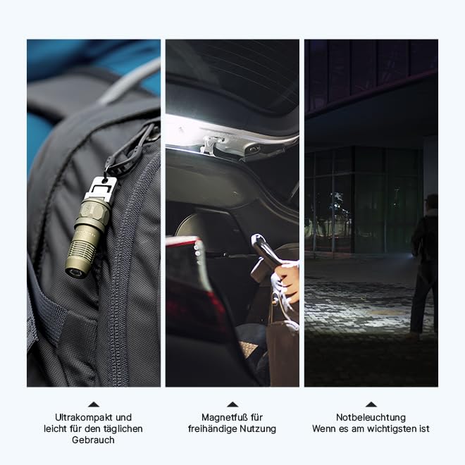 Mini Taschenlampe Schlüsselbund USB-C aufladbar 80 Lumen Aluminium - Bild 6