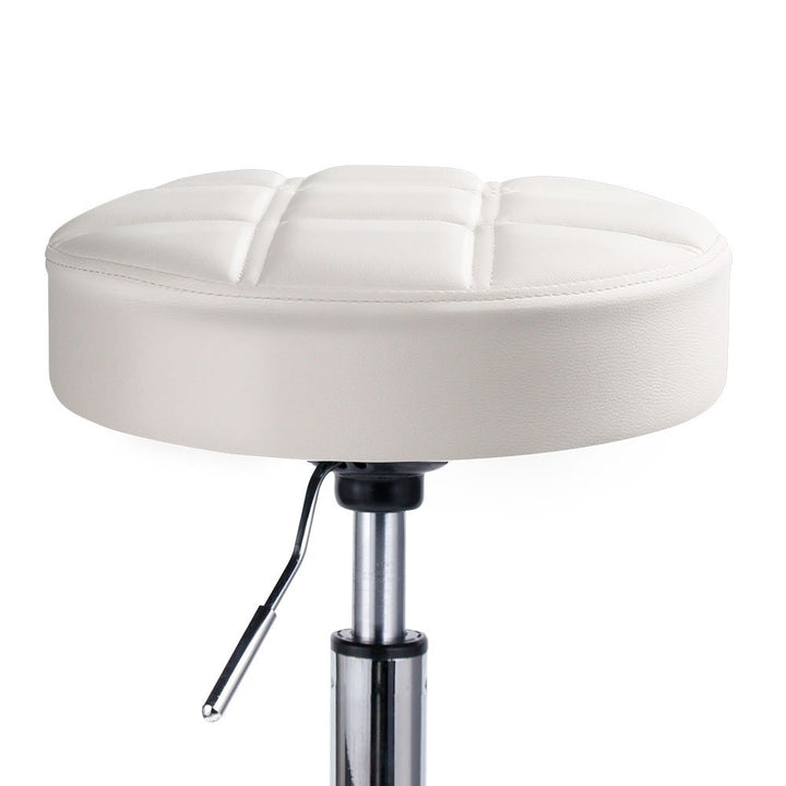 Rollhocker höhenverstellbar rund Kunststoff Weiß Ø35cm - Bild 4