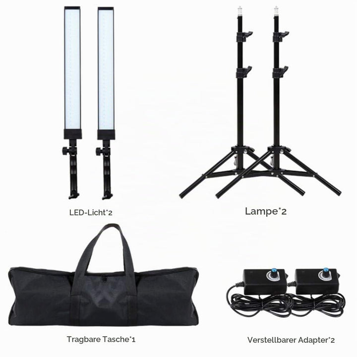 LED Studioleuchte Set 2x 24W dimmbar fuer Foto und Video - Bild 2