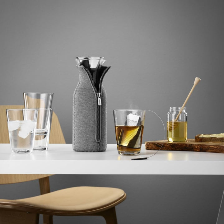 Kühlschrankkaraffe Borosilikat-Glas 1 Liter tropffrei mit Textilmantel - Bild 6