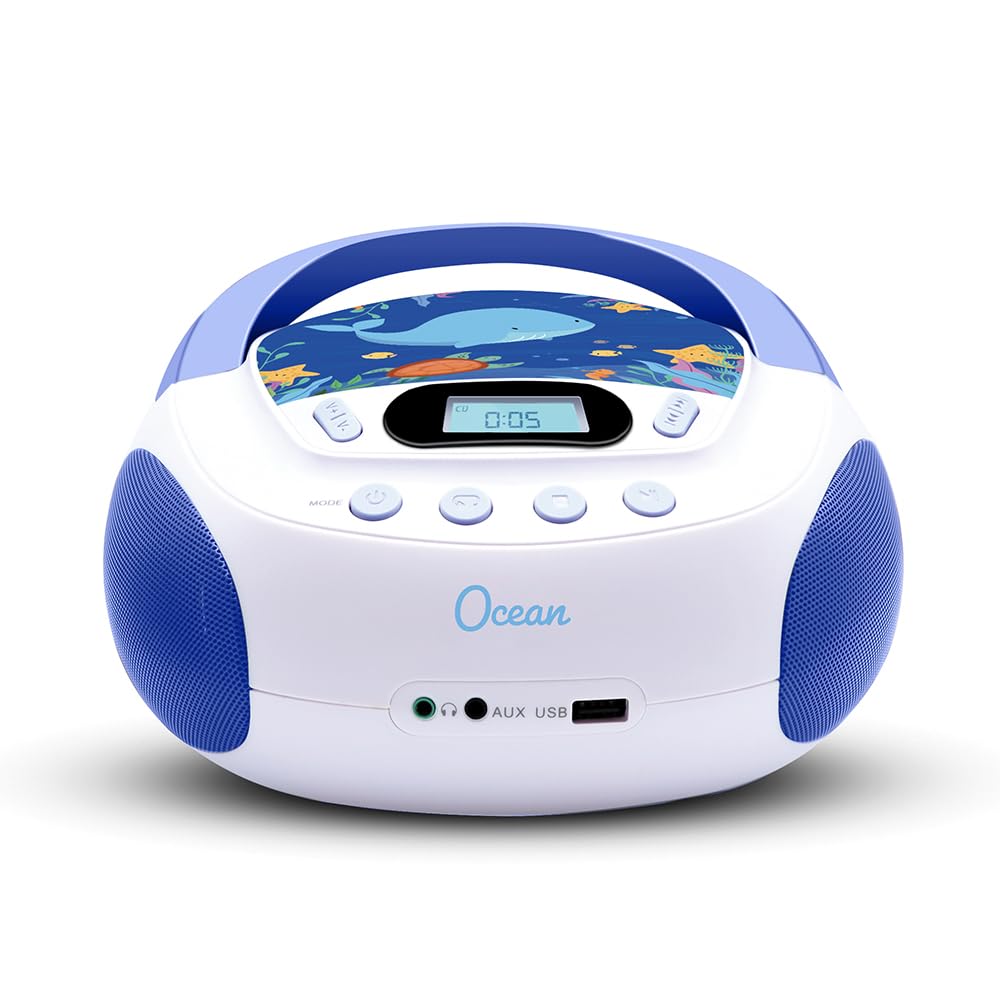 Kinder-CD-Player Ozean-Design mit USB, AUX &amp; Kopfhöreranschluss - Bild 2