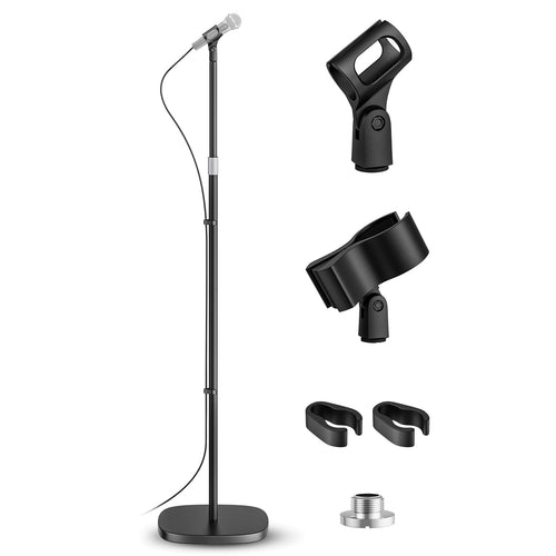 Mikrofonstativ Boden höhenverstellbar 55–170 cm mit Rundstandfuss