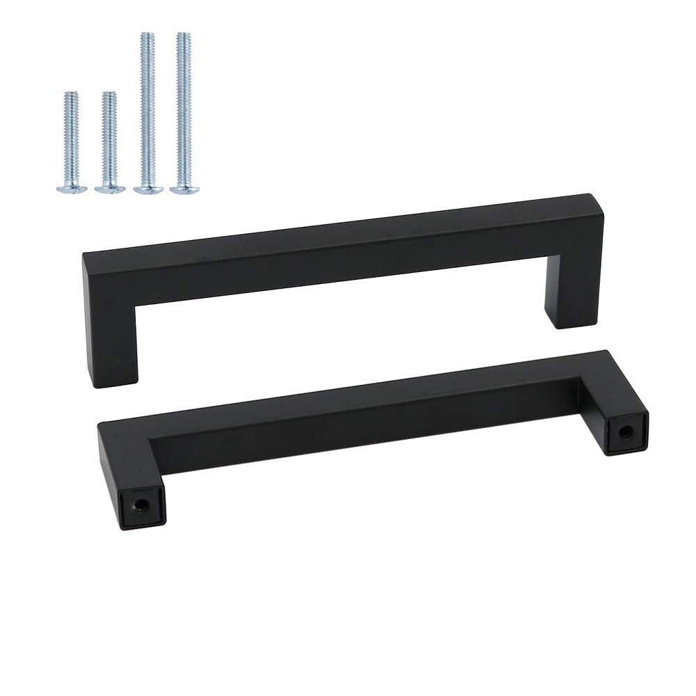 Schrankgriffe Schwarz Edelstahl 128mm Lochabstand 30er-Set