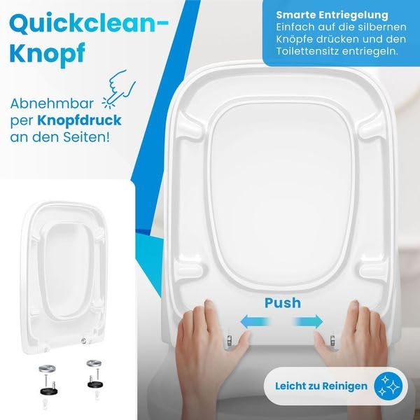 WC Sitz Duroplast mit Softclose und Quick-Release Edelstahl-Befestigung - Bild 4