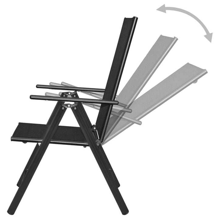 Klappstuhl Garten Aluminium Textilene 7-fach verstellbar 4er-Set - Bild 3