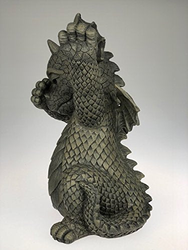 Gartenfigur Drache Dab-Pose Polyresin handbemalt 24 cm - Bild 4