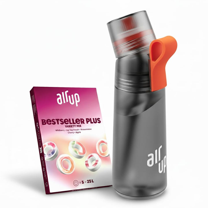 Trinkflasche mit Duft-Pods Starter Set 600ml in Charcoal Grey