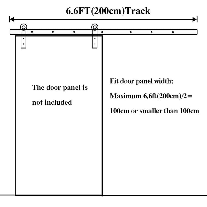Schiebetürbeschlag Set J-Form 200 cm für 1 Tür bis 150 kg - Bild 3