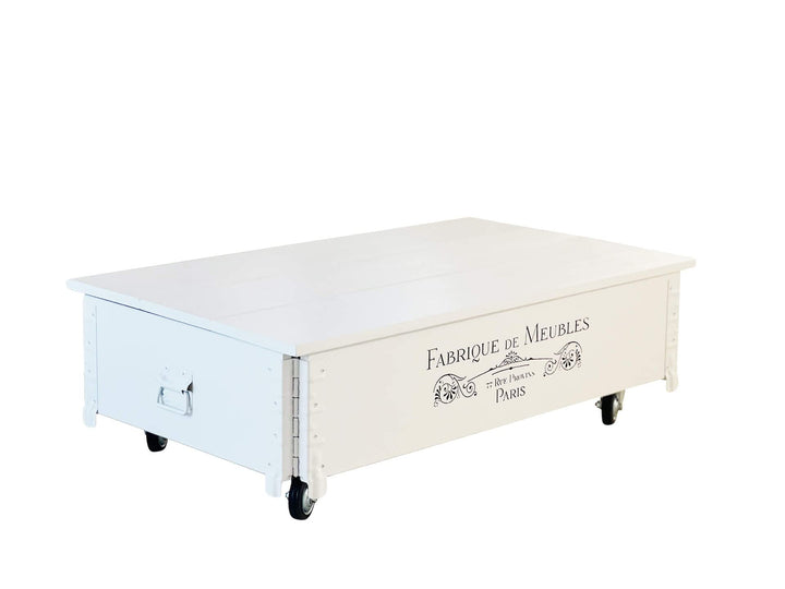 Couchtisch Truhe Massivholz Kiefer weiss mit Stauraum 100x58x31 cm - Bild 9
