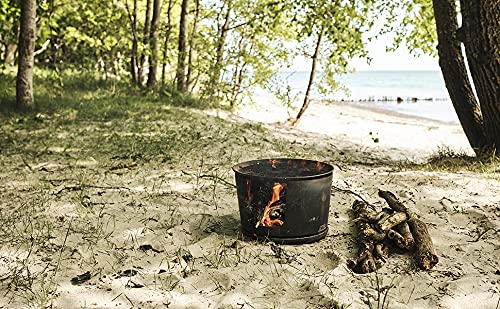 Feuerschale Gusseisen rund 32x22 cm für Garten und Camping - Bild 3