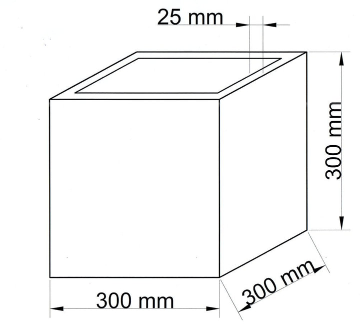 Blumenkübel Fiberglas quadratisch 30x30x30cm Hochglanz Weiss - Bild 9