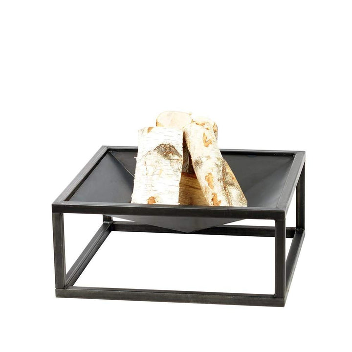 Feuerschale rechteckig Stahl 60x60 cm für Garten und Terrasse
