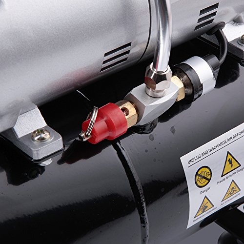 Airbrush Kompressor mit 3L Lufttank ölfreier Kolben 4 bar Auto-Stop - Bild 4