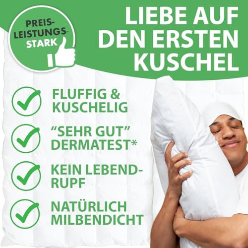 Ganzjahres-Daunendecke 220x240 cm Federn &amp; Daunen 450 gsm Oeko-Tex - Bild 4