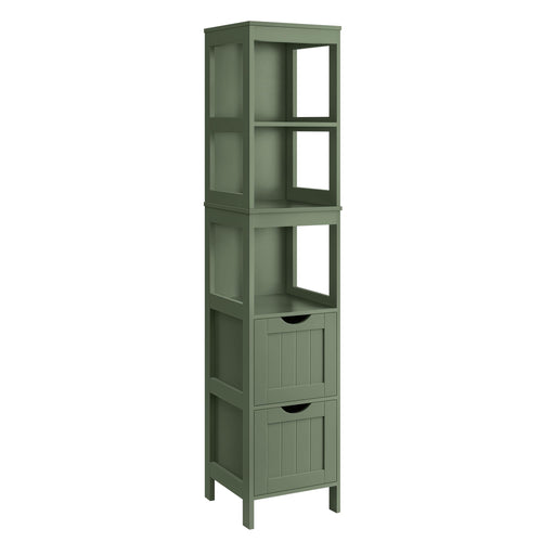 Hochschrank Bad waldgrün 30x30x141,5 cm mit Schubladen