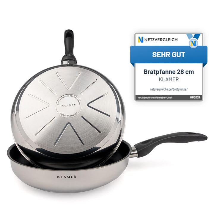 Bratpfanne 28 cm Induktion Antihaft Greblon C3+ PFOA-frei
