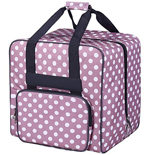 Overlocktasche mit Fronttasche und Tragesicherung 39x32x36 cm Rosa