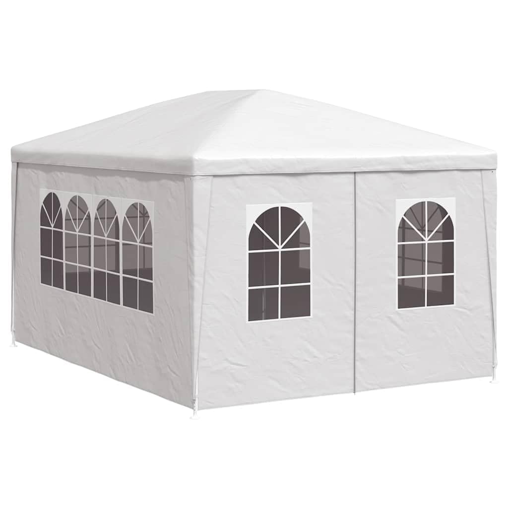 Partyzelt 3x4 m Stahl Polyethylen-Dach wetterfest Weiss