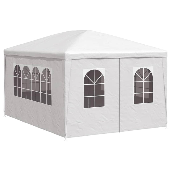 Partyzelt 3x4 m Stahl Polyethylen-Dach wetterfest Weiss