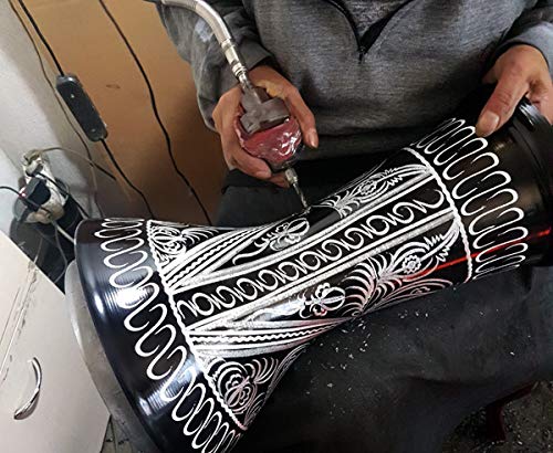 Darbuka Profi Aluguss handgraviert 22 cm Fell Bauchtanz - Bild 5