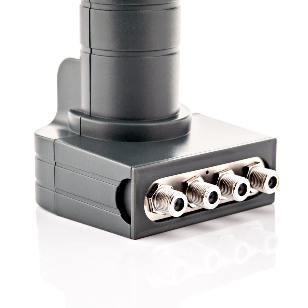 SAT-Komplettanlage Aluminium 74x84cm Quad LNB 4 Teilnehmer Anthrazit - Bild 6