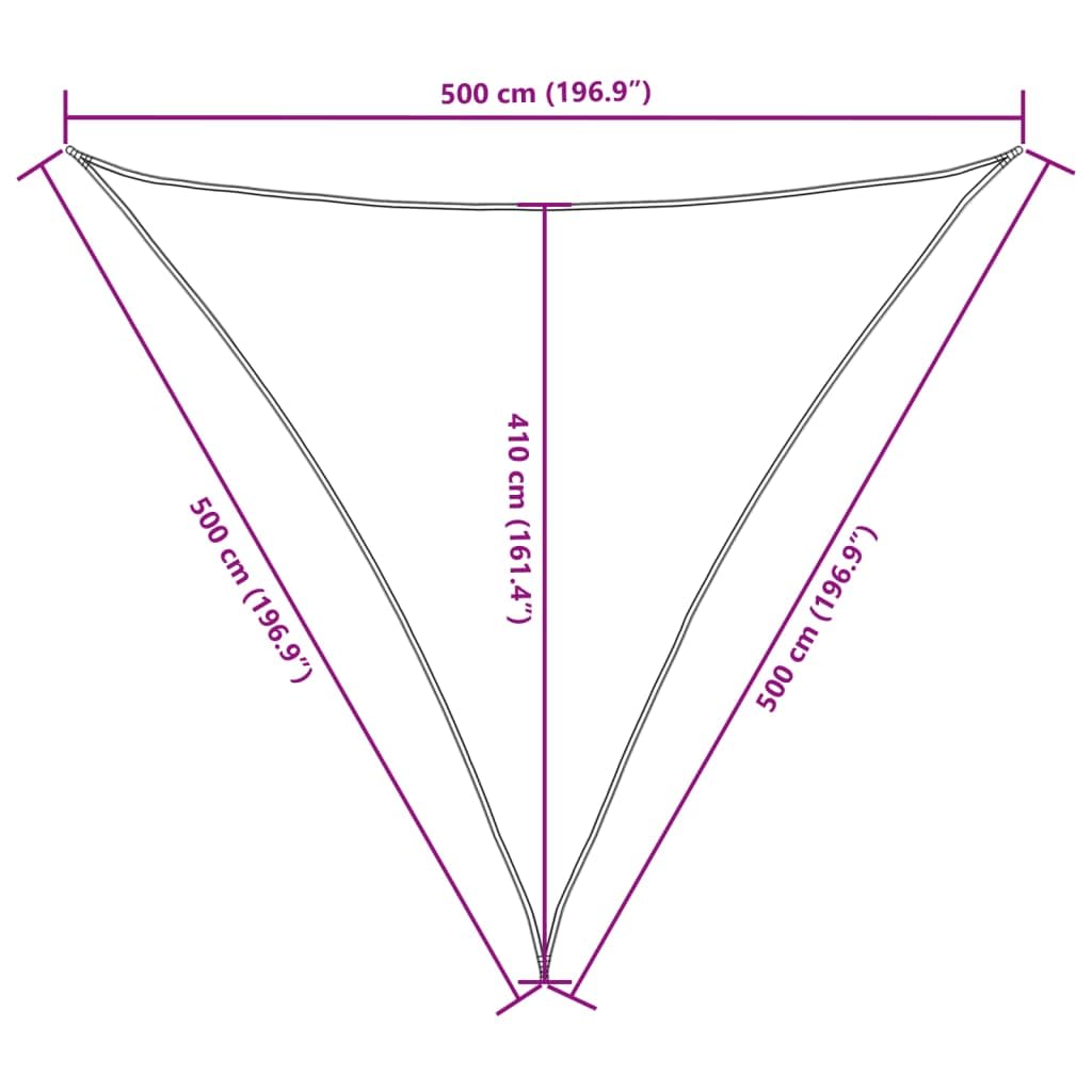 Sonnensegel Dreieck 5x5x5 m Oxford-Gewebe Creme für Terrasse - Bild 3