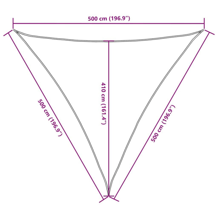 Sonnensegel Dreieck 5x5x5 m Oxford-Gewebe Creme für Terrasse - Bild 3
