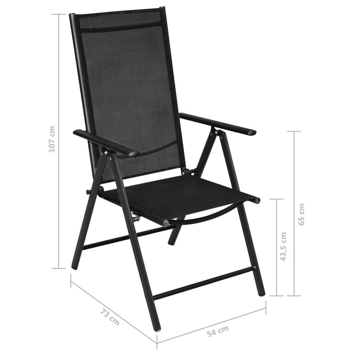 Klappstuhl Garten Aluminium Textilene 7-fach verstellbar 4er-Set - Bild 2