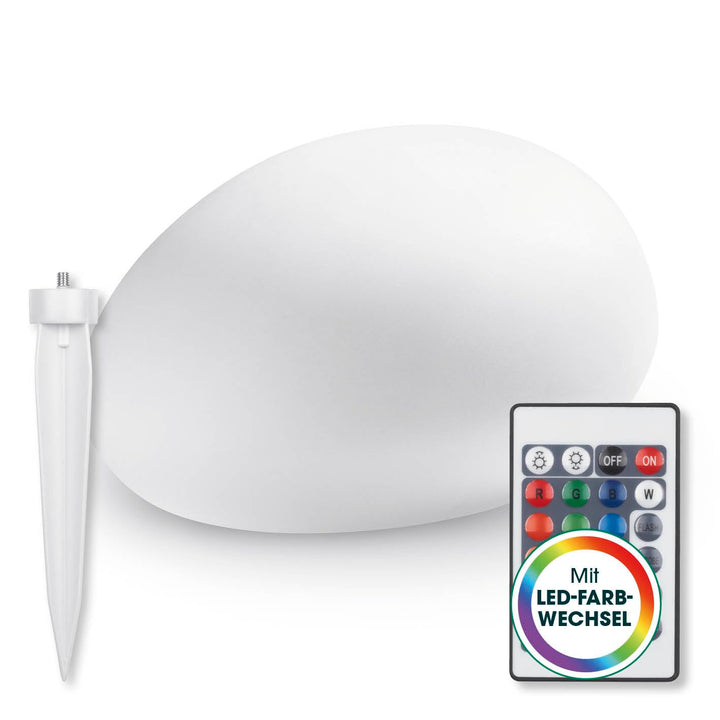 Solar Gartenleuchte Stein-Design RGB Farbwechsel IP67 mit Fernbedienung