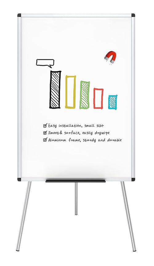 Magnetisches Flipchart-Whiteboard 90x60 cm mit Stiftablage