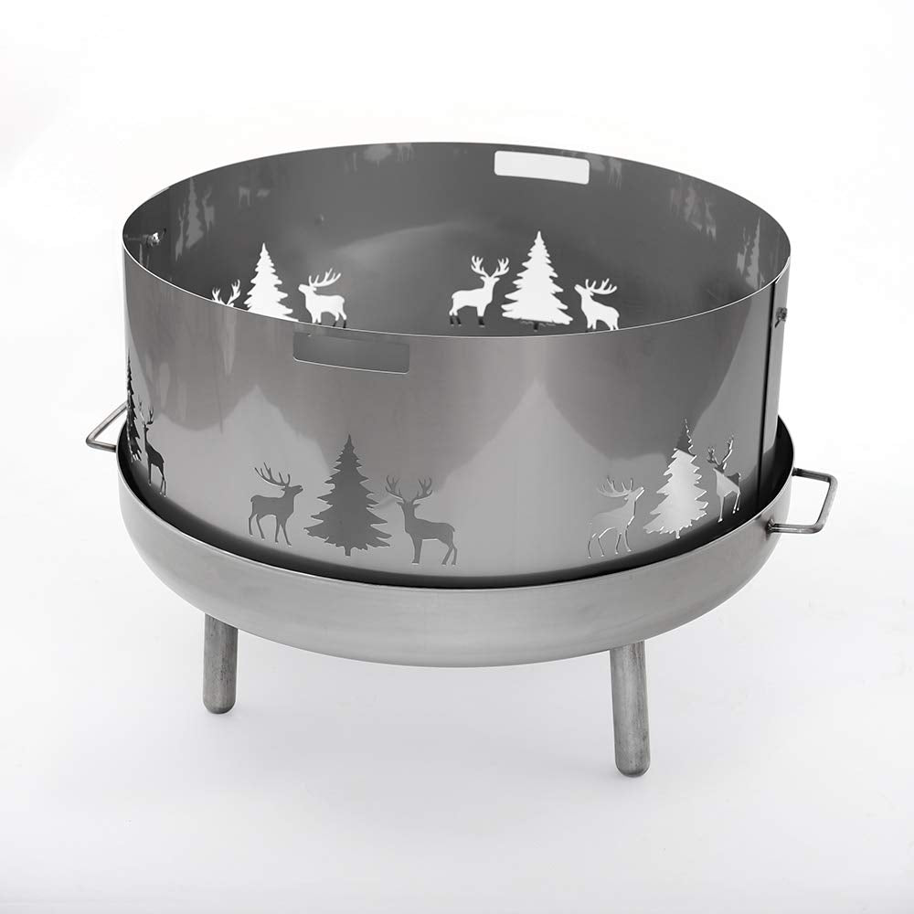 Funkenschutz Feuerschale Edelstahl V2A verstellbar 75–80 cm