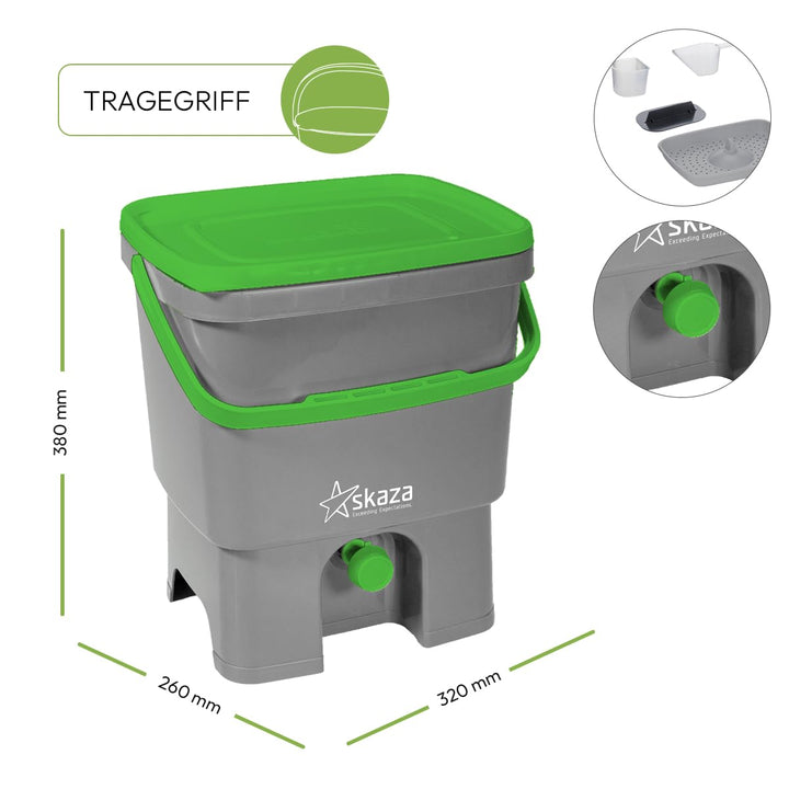 Bokashi Komposter Set 2x16L aus Recycling-PP für Küche - Bild 2