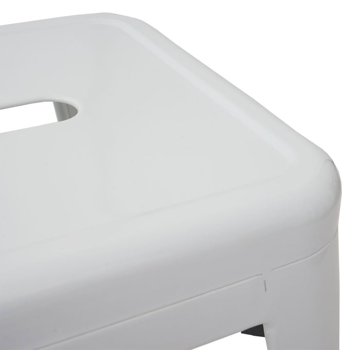 Metallhocker Industriedesign stapelbar 4er-Set, weiss, 46 cm - Bild 6