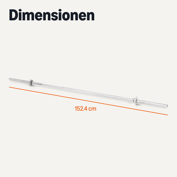 Langhantelstange 152 cm verchromt 113 kg Tragkraft Heimtraining - Bild 5