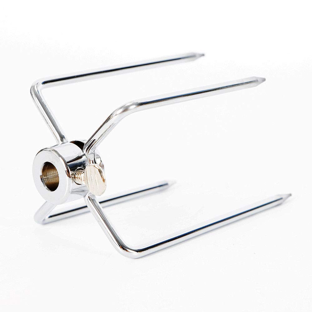 Grillspieß Fleischklammer Edelstahl 4er-Set für Drehspieß 8–11 mm - Bild 5