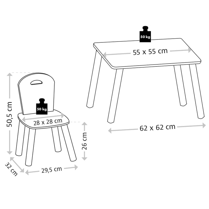 Kindertisch-Set mit 2 Stühlen Salbeigrün/Weiss FSC 2–6 Jahre - Bild 4