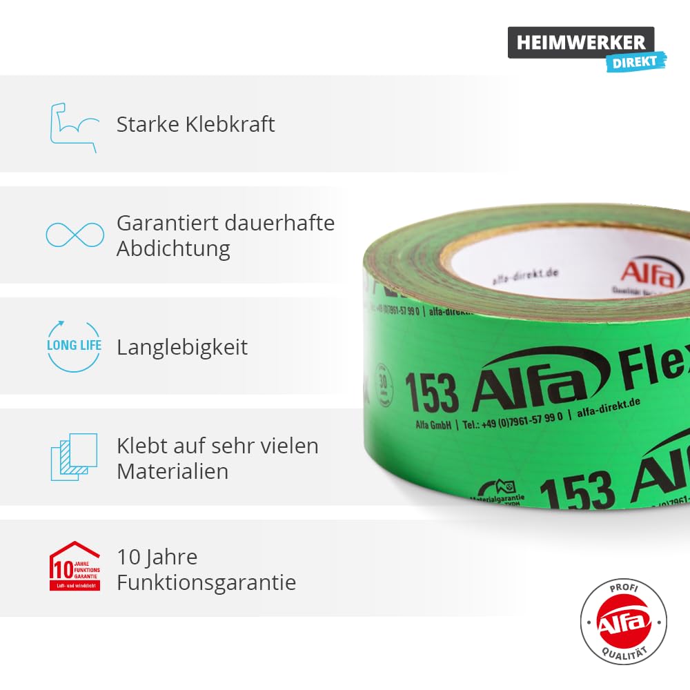 Folienklebeband Dampfsperre 50 mm x 25 m elastisch 6er-Pack - Bild 2