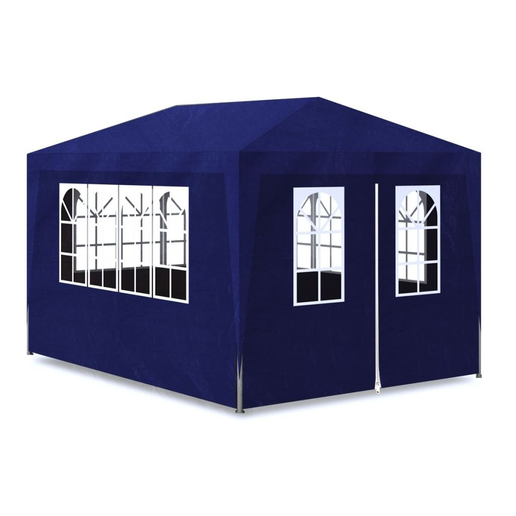 Partyzelt 3x4 m Blau Stahl-Rahmen für Garten und Feste