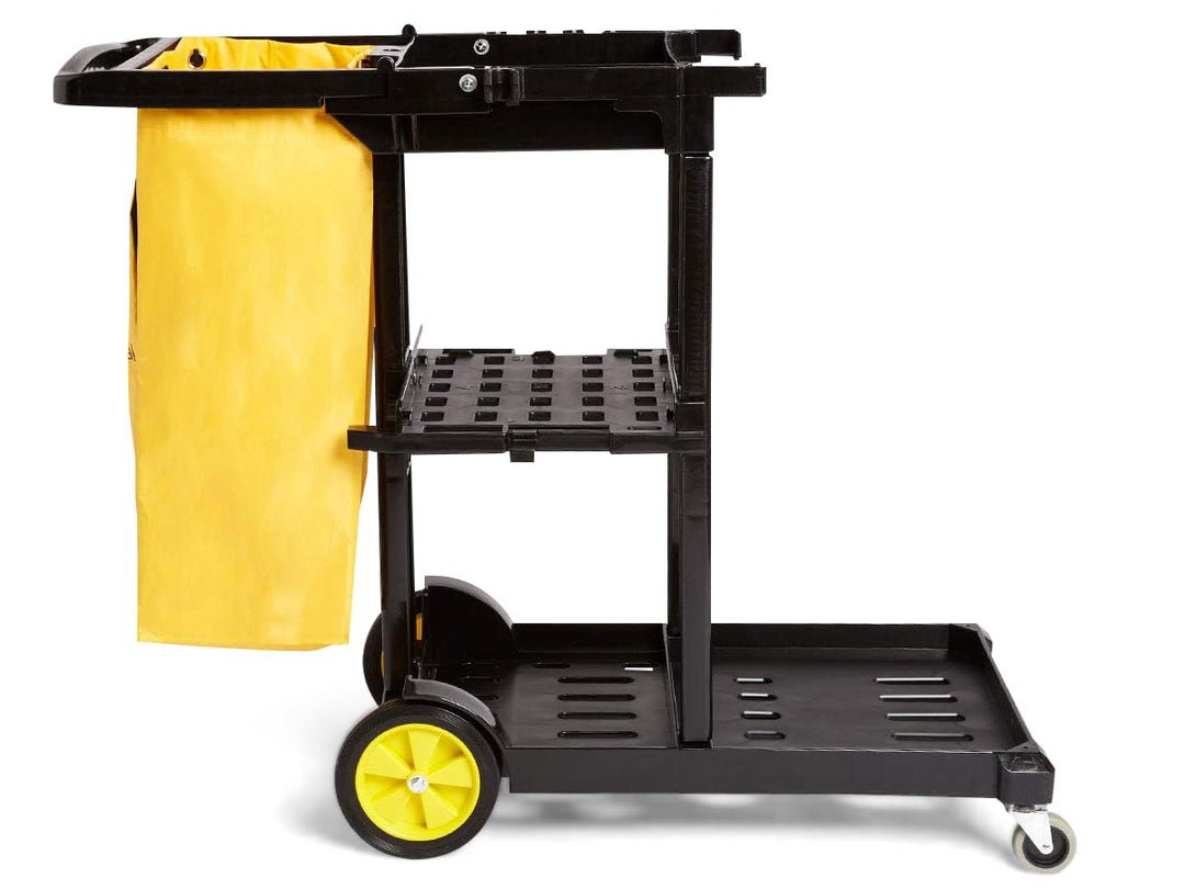 Reinigungswagen mit Reissverschlusstasche 2 Ablagen 120x51x98cm - Bild 2