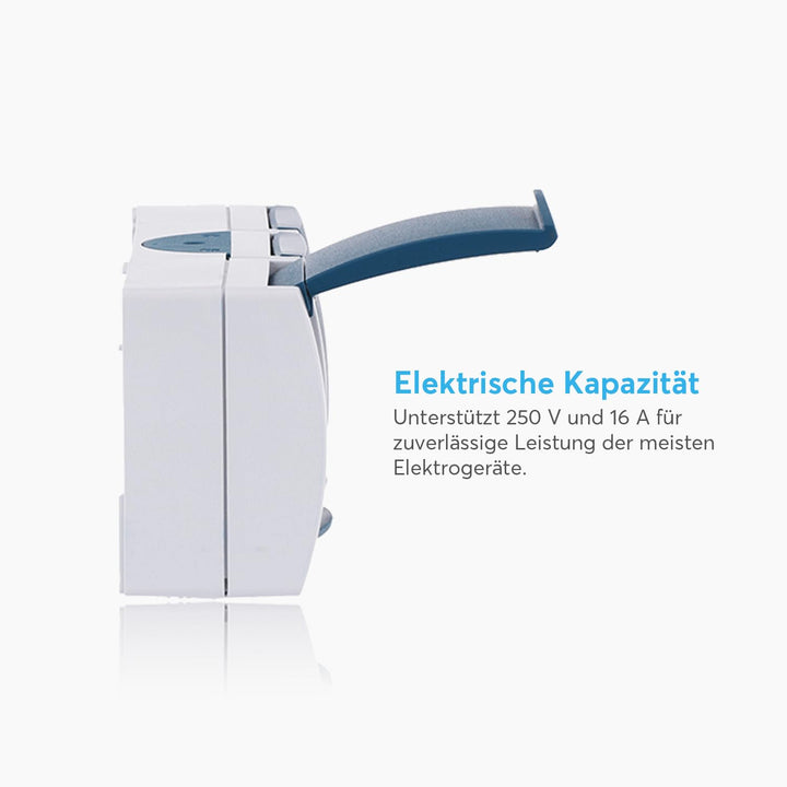 Schuko Steckdose 3-fach IP44 mit Klappdeckel für Aussen und Werkstatt - Bild 3