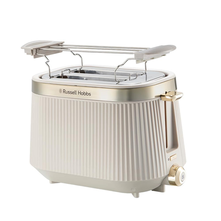 Toaster 2-Scheiben Steingrau mit Lift &amp; Look Funktion und Brötchenaufsatz