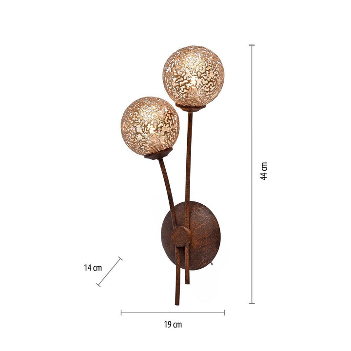Wandleuchte Aluminium Rostoptik mit Kippschalter 2xG9 - Bild 8