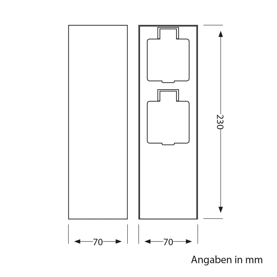Garten-Steckdosensäule Edelstahl IP44 2-fach Aussen anthrazit 23cm - Bild 5