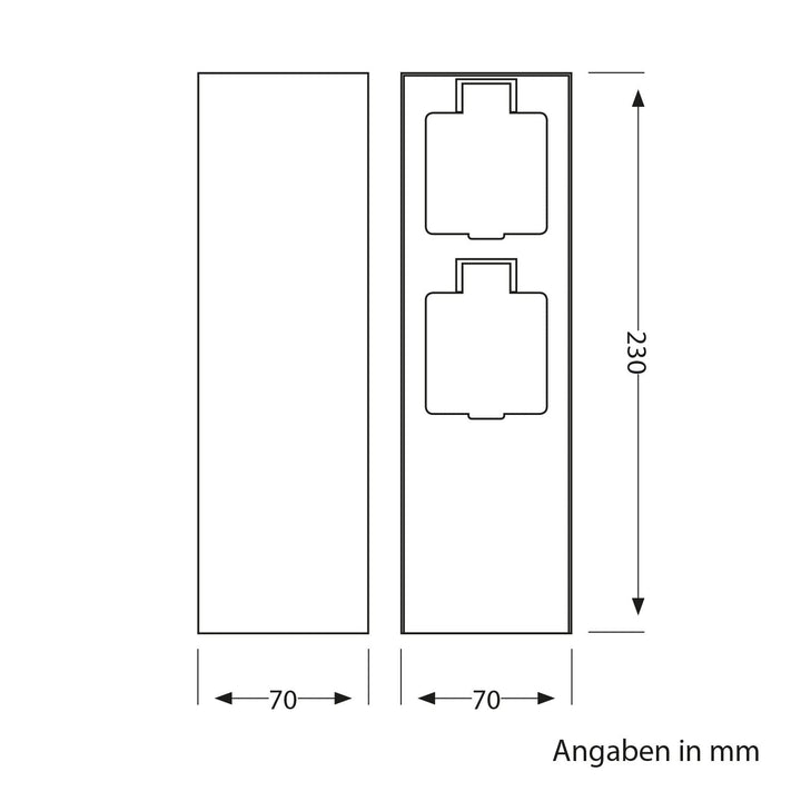 Garten-Steckdosensäule Edelstahl IP44 2-fach Aussen anthrazit 23cm - Bild 5