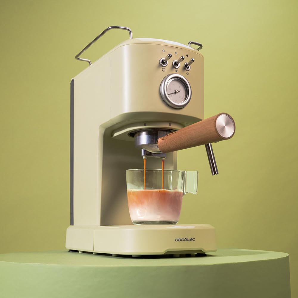 Espressomaschine 20 bar Thermoblock Dampfdüse Retro-Design Grün - Bild 5