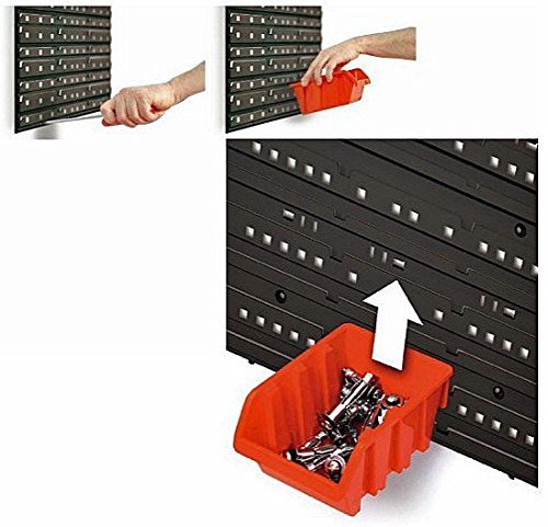 Wandregal-Set mit 90 Stapelboxen Orange POP-Serie Werkstatt - Bild 6