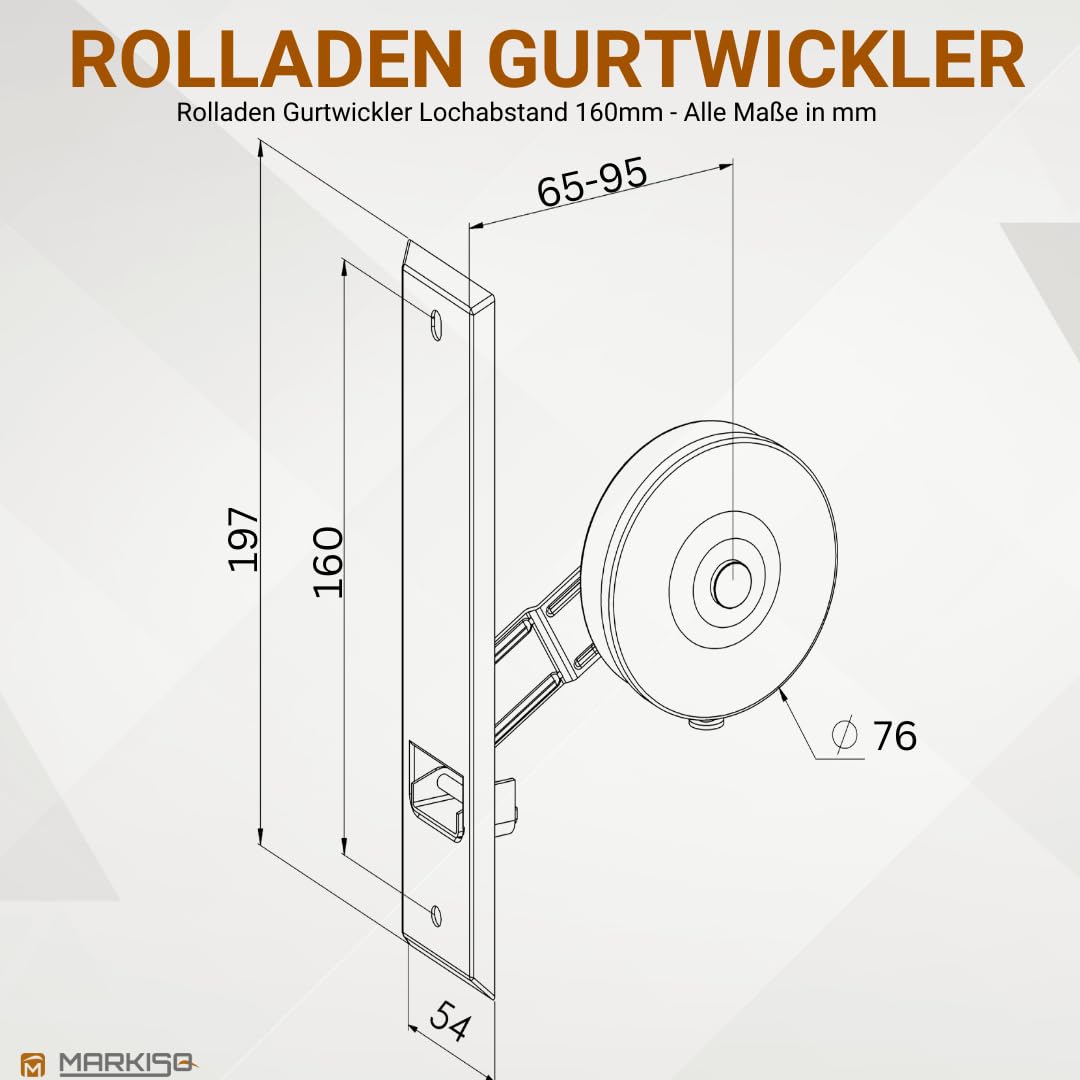 Rolladen Gurtwickler Unterputz Grau 5er-Set Maxigurt 23mm - Bild 3