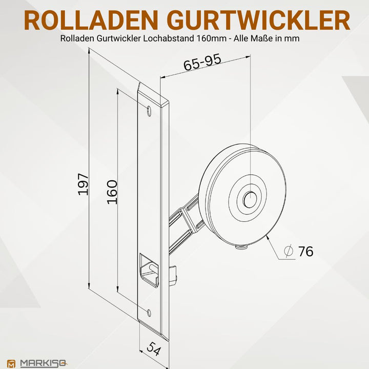 Rolladen Gurtwickler Unterputz Grau 5er-Set Maxigurt 23mm - Bild 3
